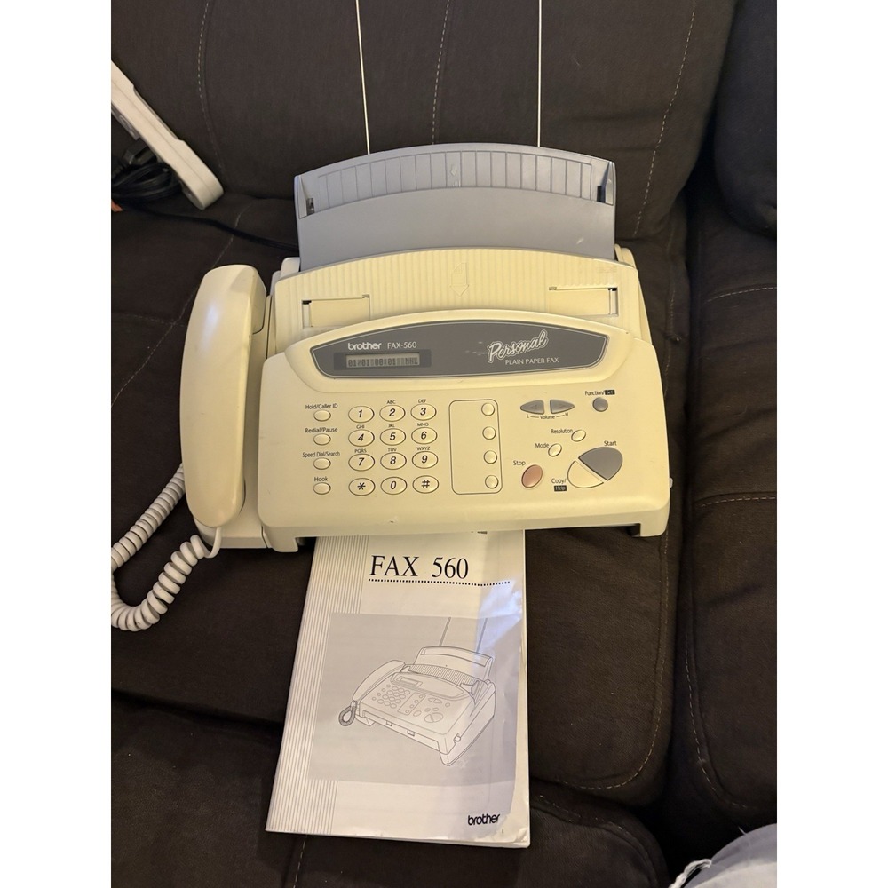 Brother FAX-560 Personal Plain Paper Fax Machine Copier Phone TESTED Works W/Man